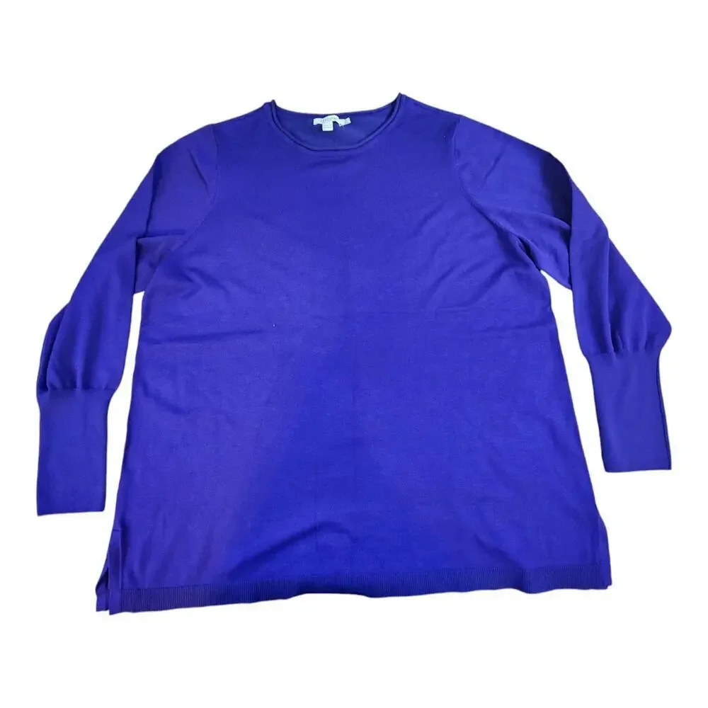 Chico's womens sz 3, us XL purple soft sweater long sleeve pull on